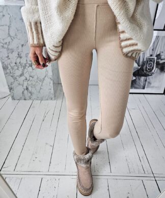 warme Leggings COMFY RIBBED beige 2.0