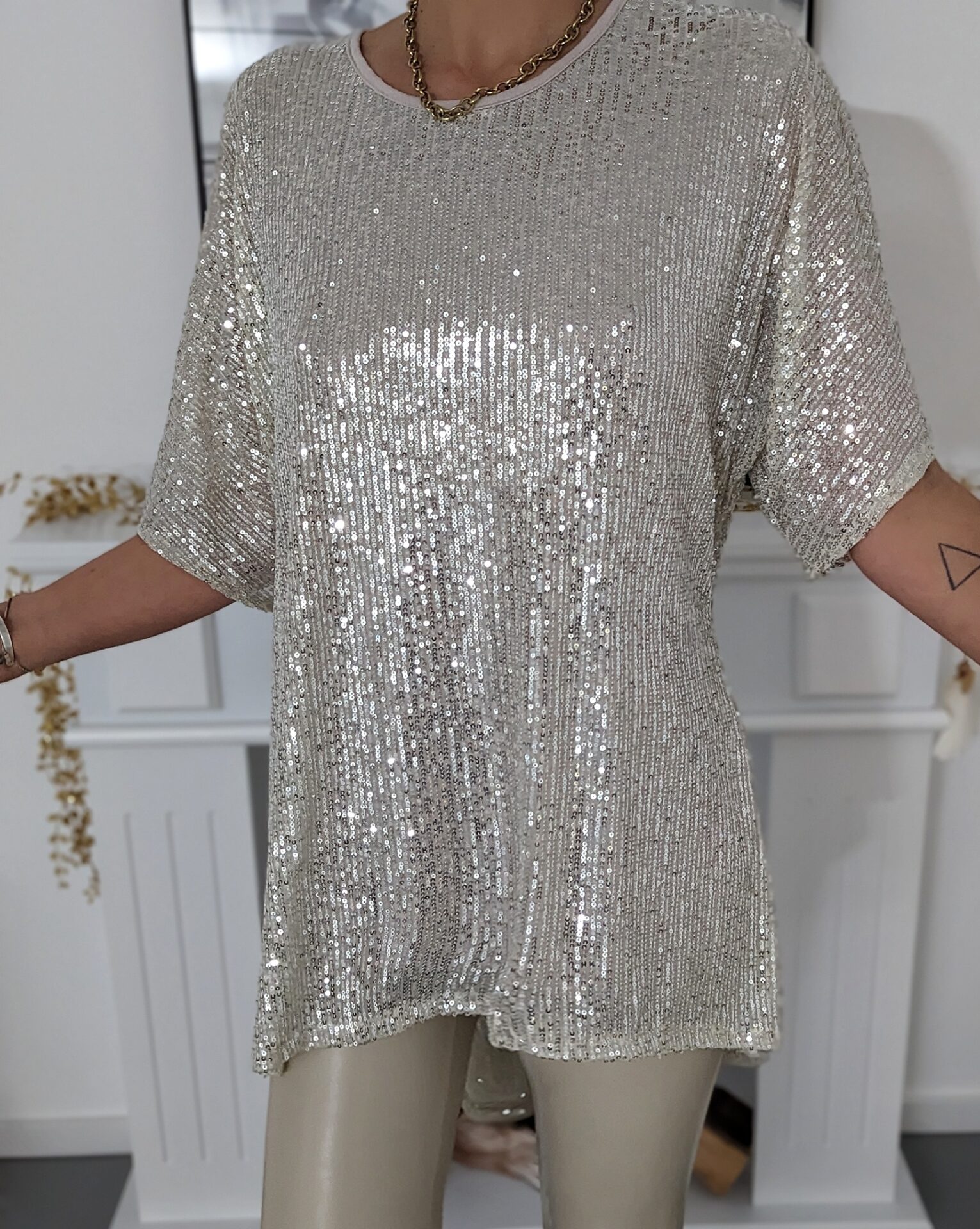 Oversize Paillettenshirt STAY SHINY – versch. Farben