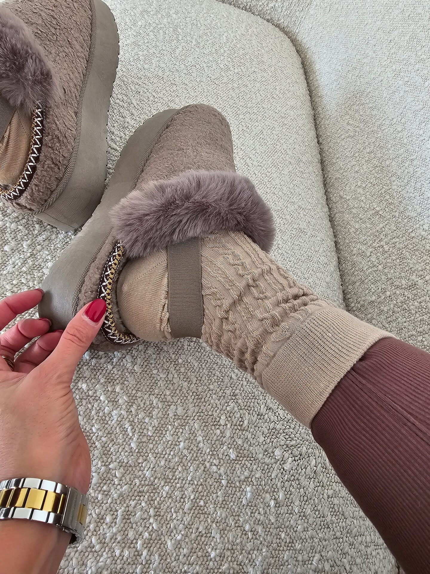 Slipboots FURRY FRIEND – taupe SALE