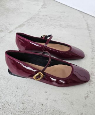 Ballerina MILA – glossy bordeaux SALE