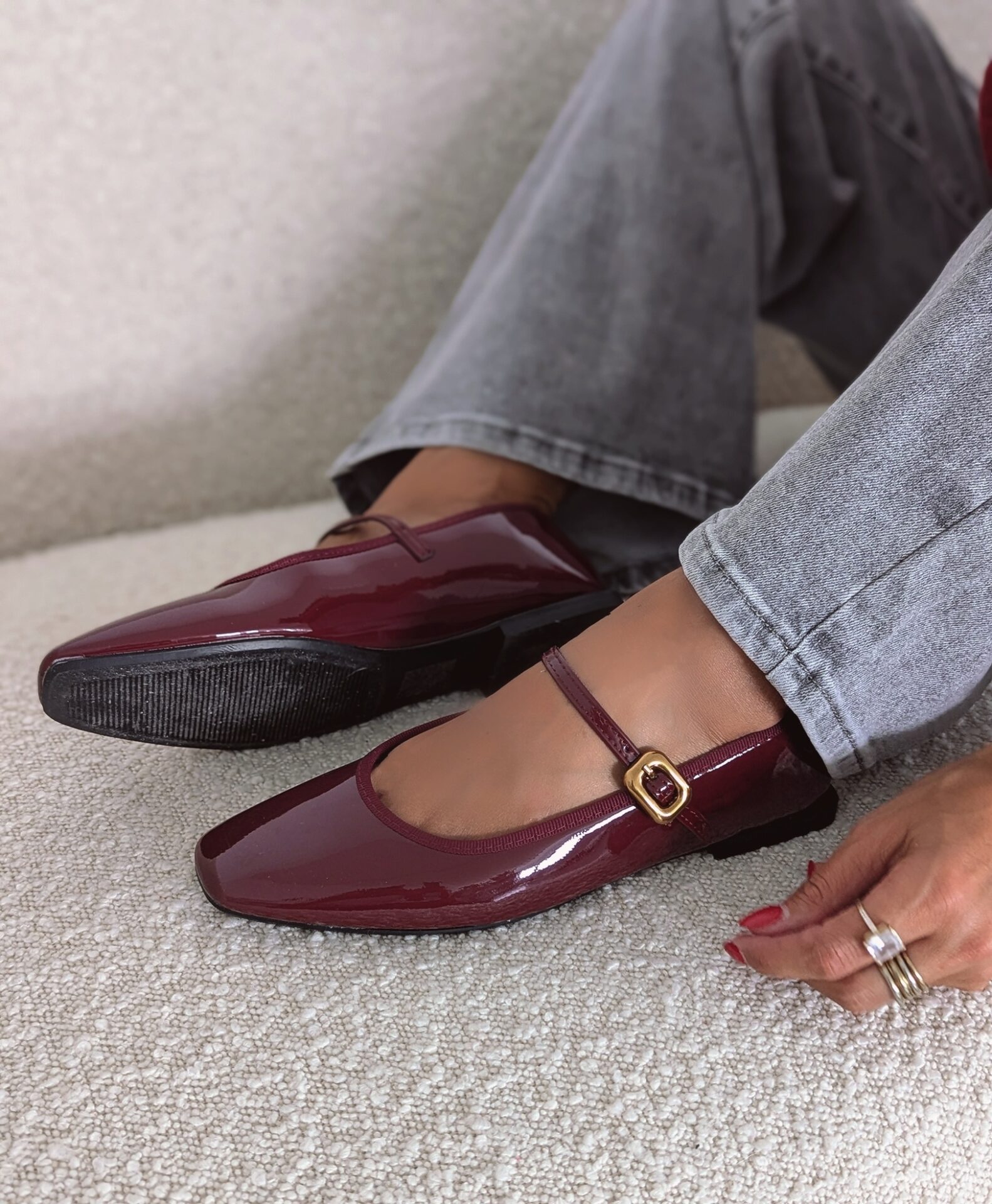 Ballerina MILA – glossy bordeaux SALE