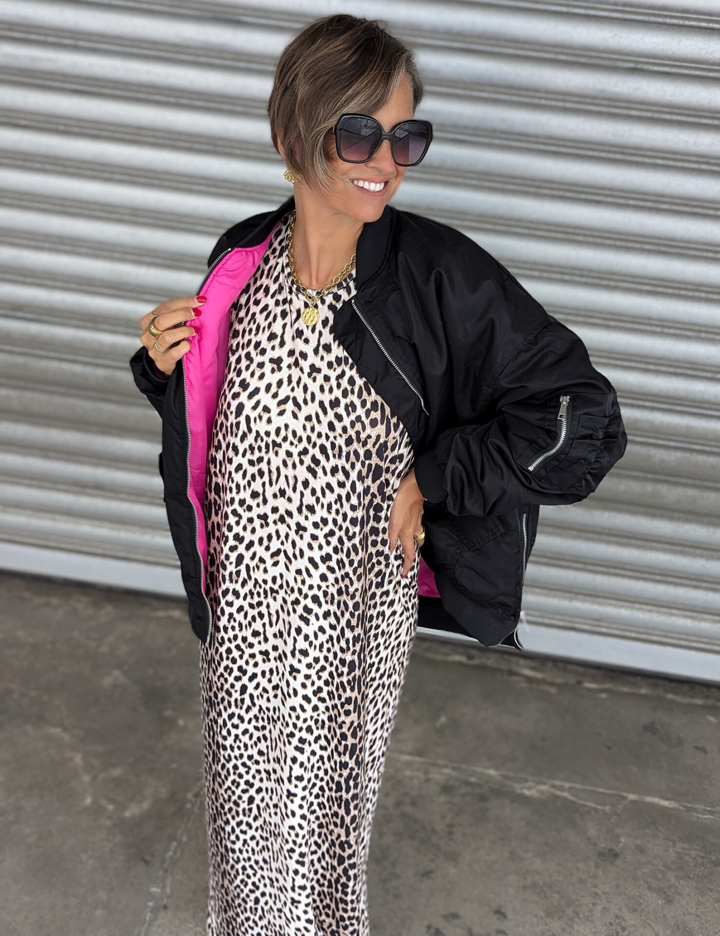 Oversize Bomberjacke THINK PINK