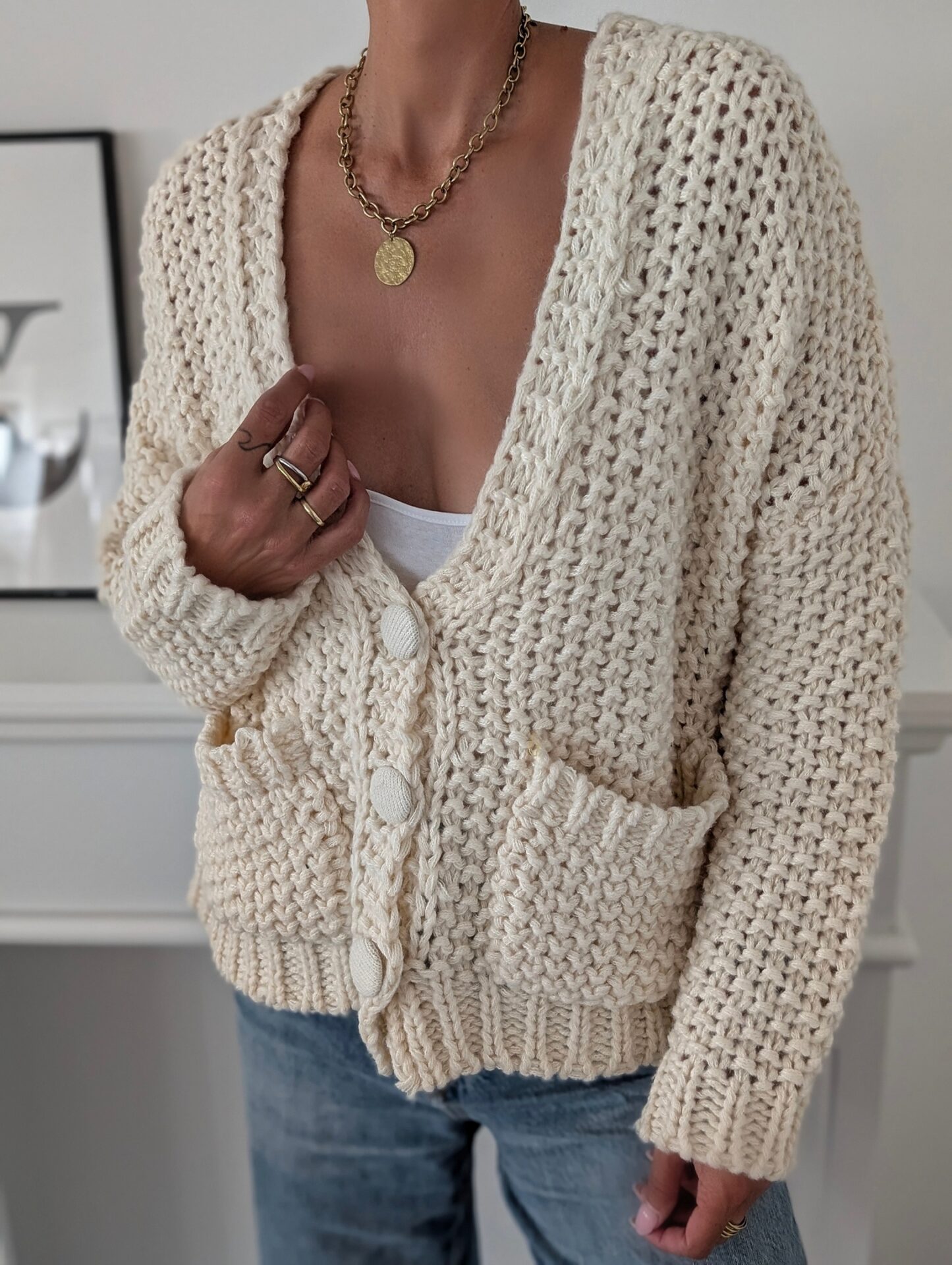 Strickcardigan mit Knöpfen SEVEN DAYS COZY – versch. Farben SALE