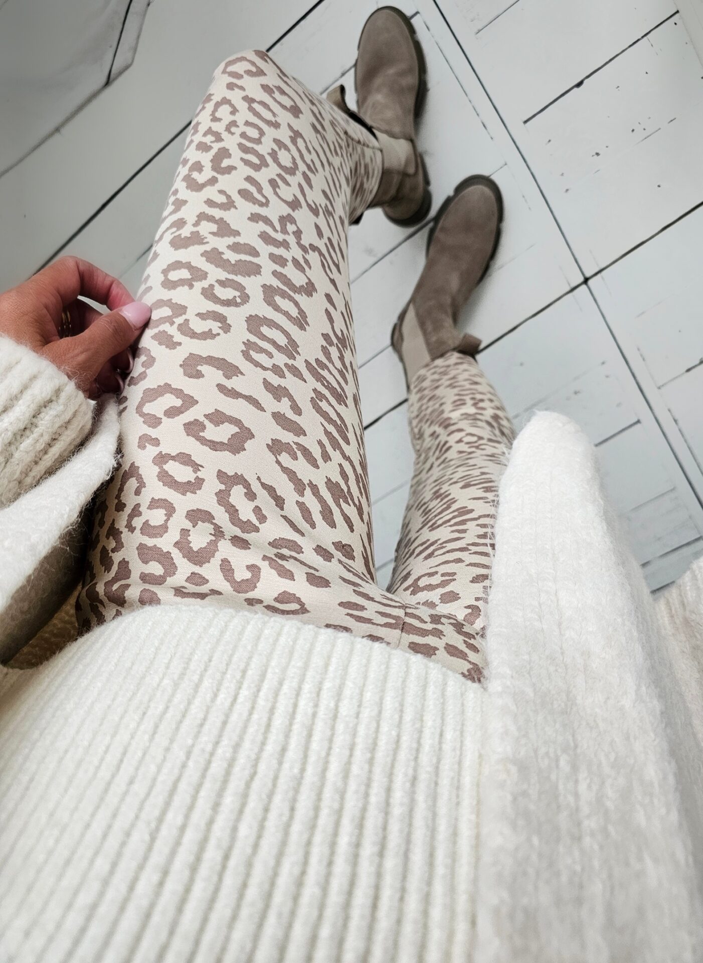 Leo Leggings RUNNING WILD – creme-taupe