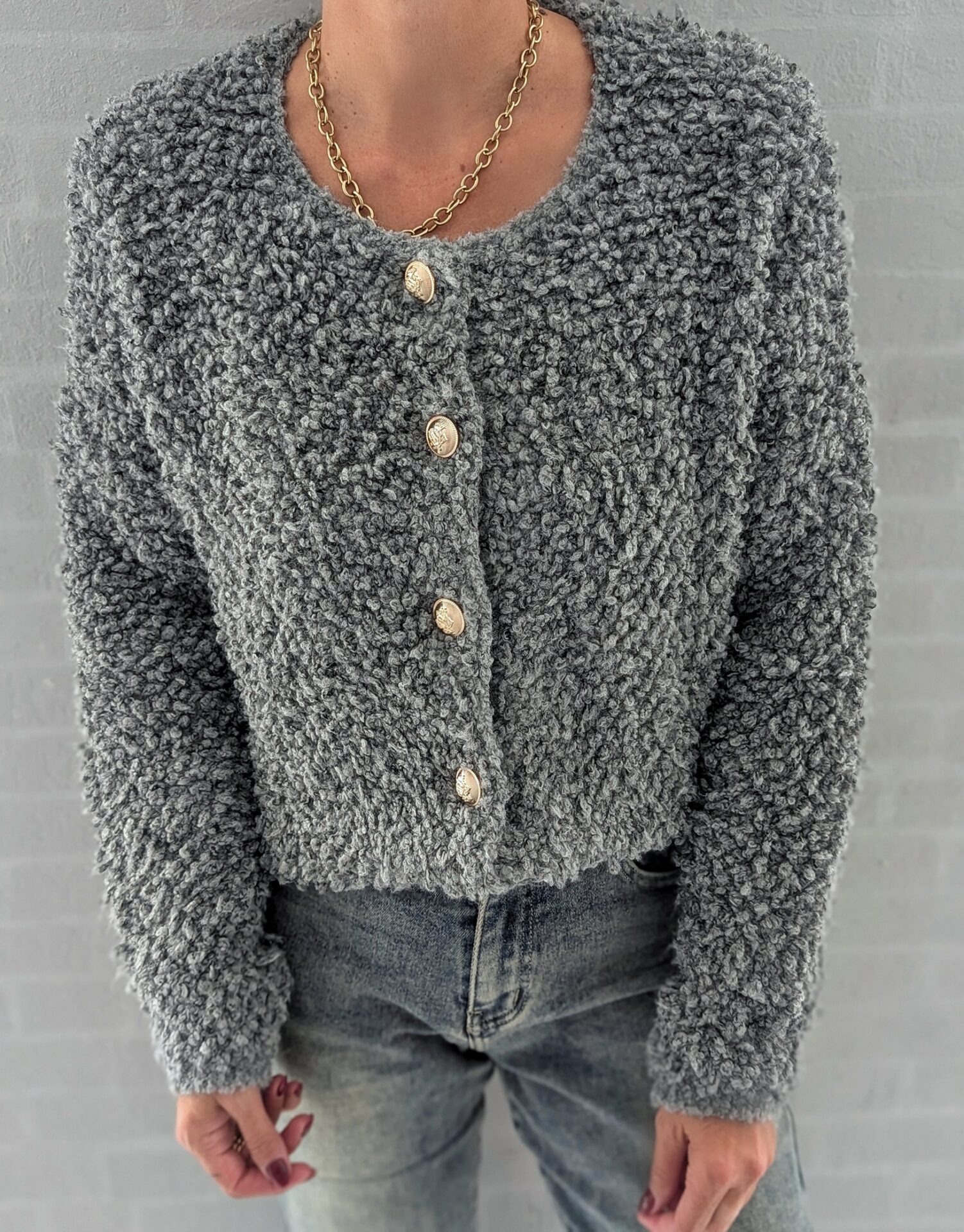 Boucle Knit Cardigan SOUFFLE – versch. Farben