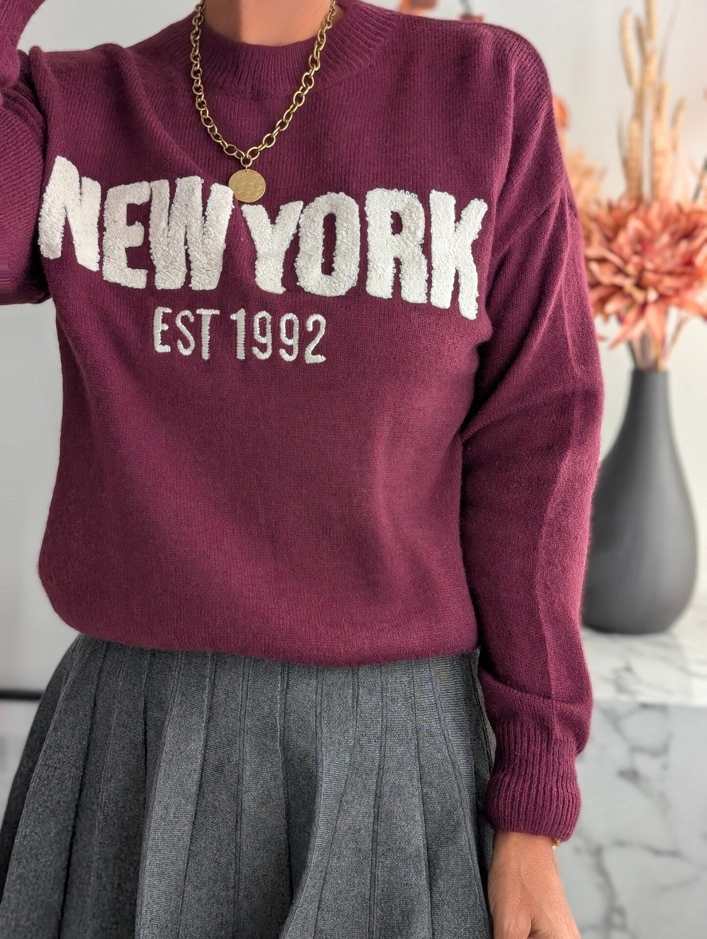 Strickpullover NEW YORK bordeaux