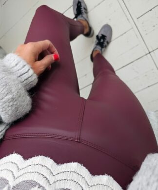 Kunstleder Leggings SOFTLY FALLING – bordeaux