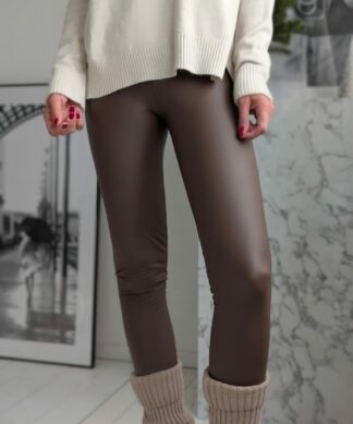 Kunstleder Leggings SOFTLY FALLING – braun