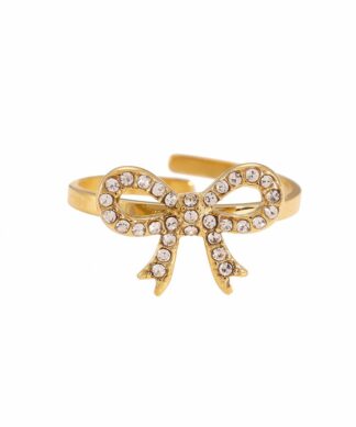 Ring SMALL BOW SPARKLE – gold