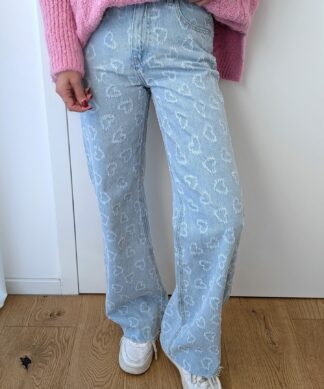 WIDE LEG Jeans LOLLY HEARTS light blue