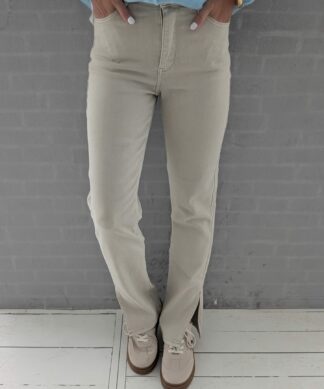 STRAIGHT Jeans SLIT LEG beige