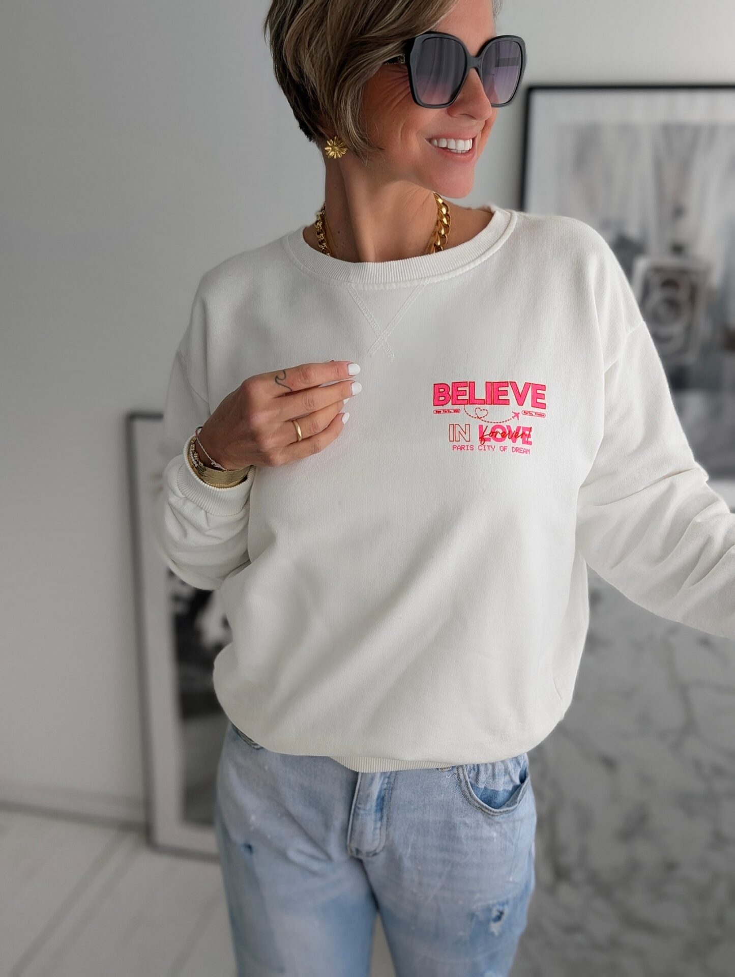 Sweater BELIEVE IN LOVE – versch. Farben